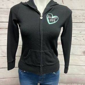 Justice light hoodie sweatshirt. EUC in size M 8